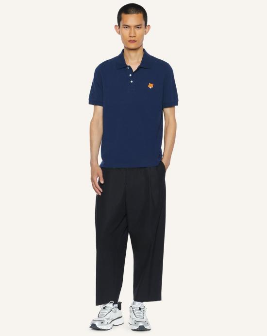 26SS 메종키츠네 폭스 헤드 레귤러 폴로 티셔츠 PM00209KP0002 0413 Classic navy - MAISON KITSUNE