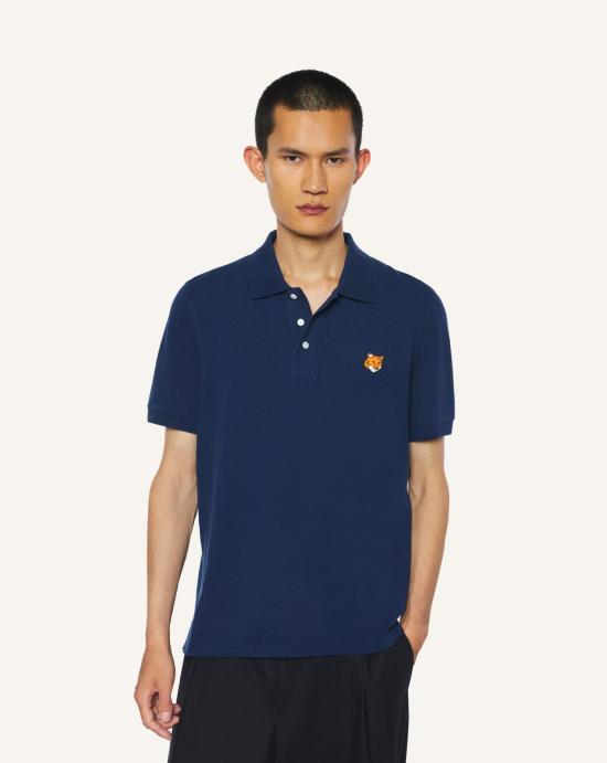 26SS 메종키츠네 폭스 헤드 레귤러 폴로 티셔츠 PM00209KP0002 0413 Classic navy - MAISON KITSUNE