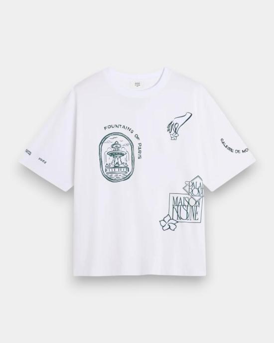 26SS 메종키츠네 반팔 티셔츠 QM00107KJ0119 P100 White