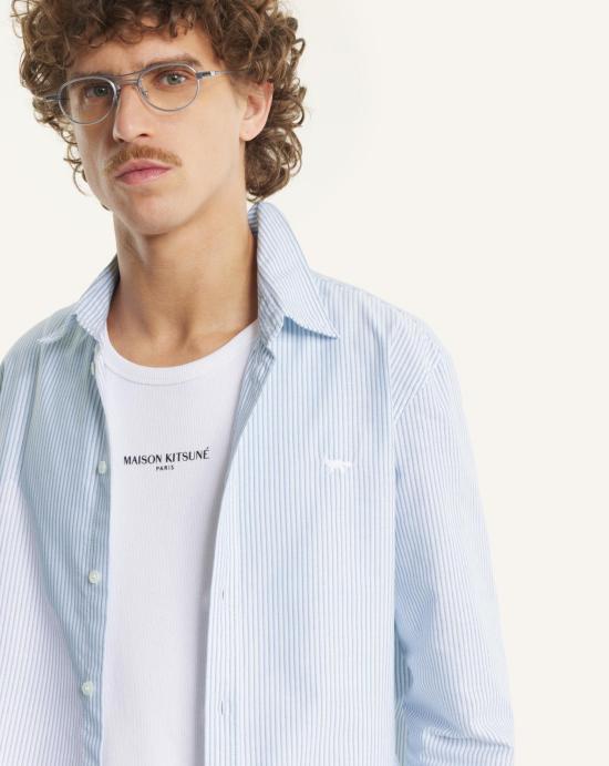 26SS 메종키츠네 긴팔 셔츠 QM00411WC5098 0491 Pure blue white - MAISON KITSUNE