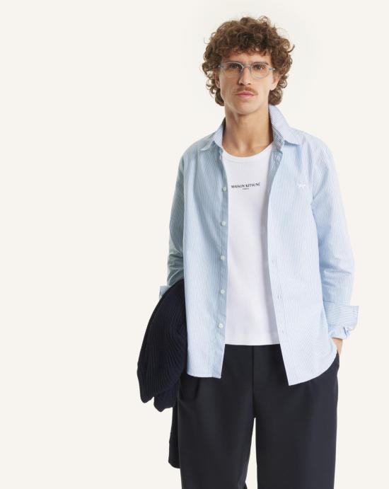 26SS 메종키츠네 긴팔 셔츠 QM00411WC5098 0491 Pure blue white - MAISON KITSUNE