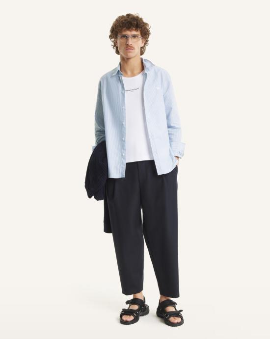 26SS 메종키츠네 긴팔 셔츠 QM00411WC5098 0491 Pure blue white - MAISON KITSUNE