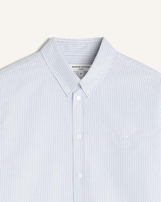 26SS 메종키츠네 긴팔 셔츠 QM00411WC5098 0491 Pure blue white - MAISON KITSUNE