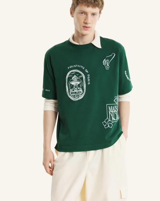 26SS 메종키츠네 반팔 티셔츠 QM00107KJ0119 P399 Green - MAISON KITSUNE