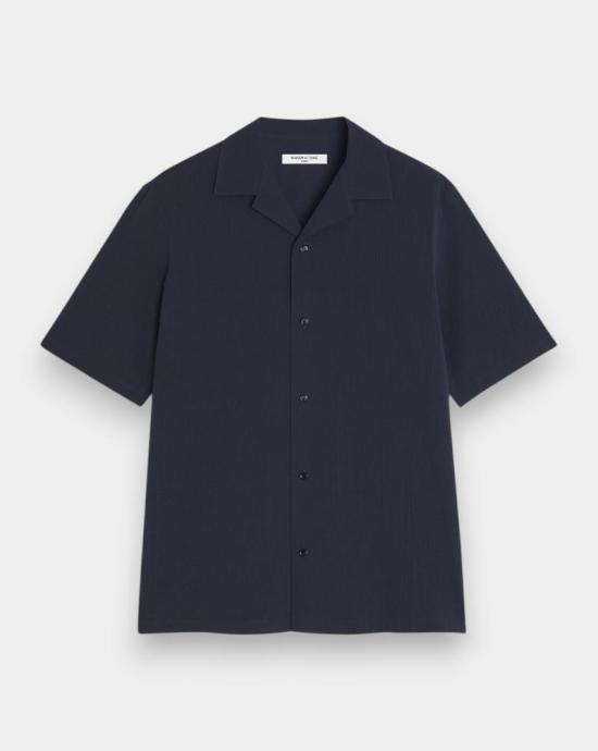 26SS 메종키츠네 반팔 셔츠 QM00407WC5082 0413 Classic navy