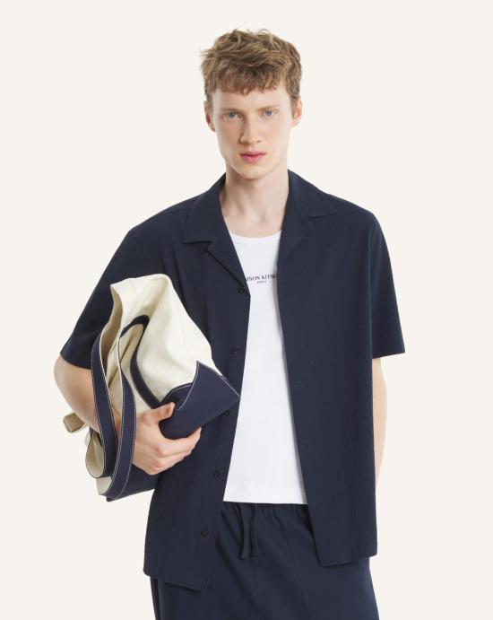 26SS 메종키츠네 반팔 셔츠 QM00407WC5082 0413 Classic navy - MAISON KITSUNE