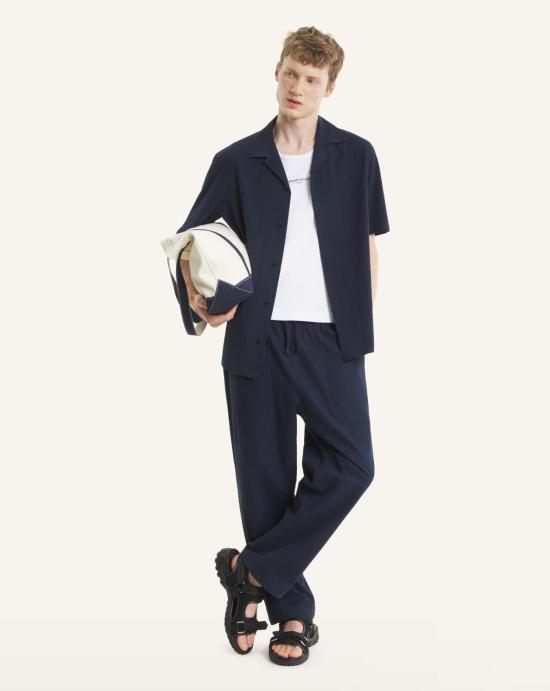 26SS 메종키츠네 반팔 셔츠 QM00407WC5082 0413 Classic navy - MAISON KITSUNE