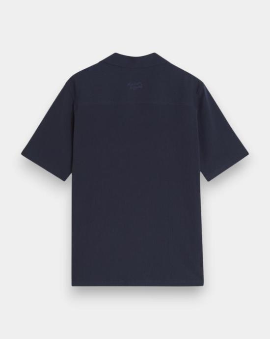 26SS 메종키츠네 반팔 셔츠 QM00407WC5082 0413 Classic navy - MAISON KITSUNE