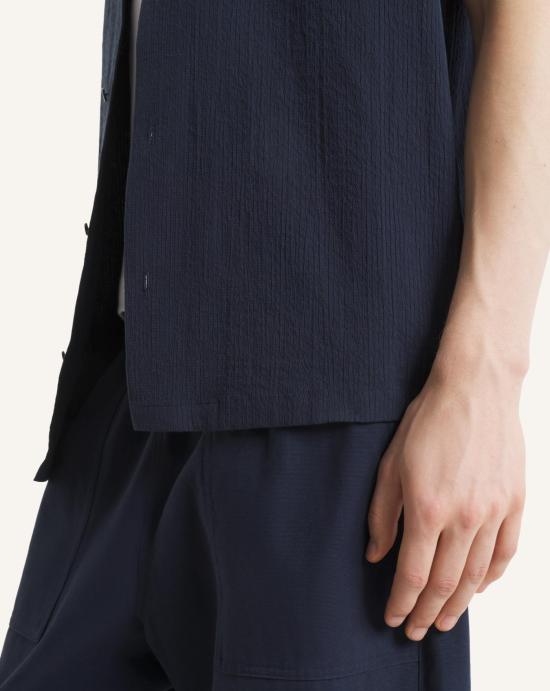 26SS 메종키츠네 반팔 셔츠 QM00407WC5082 0413 Classic navy - MAISON KITSUNE