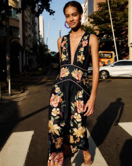 26SS 팜 리오 미디 원피스 353550 26059 MAIRA FLORAL Blue - FARM RIO