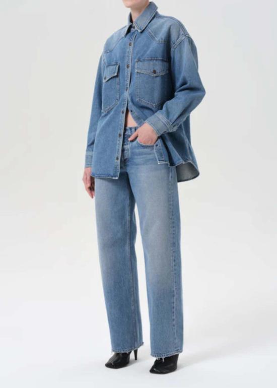  에이골디 데님 셔츠 아골데 로타 셔츠 미디엄 인디고 - AGOLDE