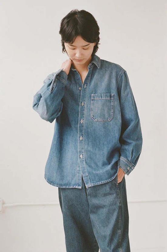 샤이나 모트 데님 셔츠 데님 포켓 셔츠 - SHAINA MOTE