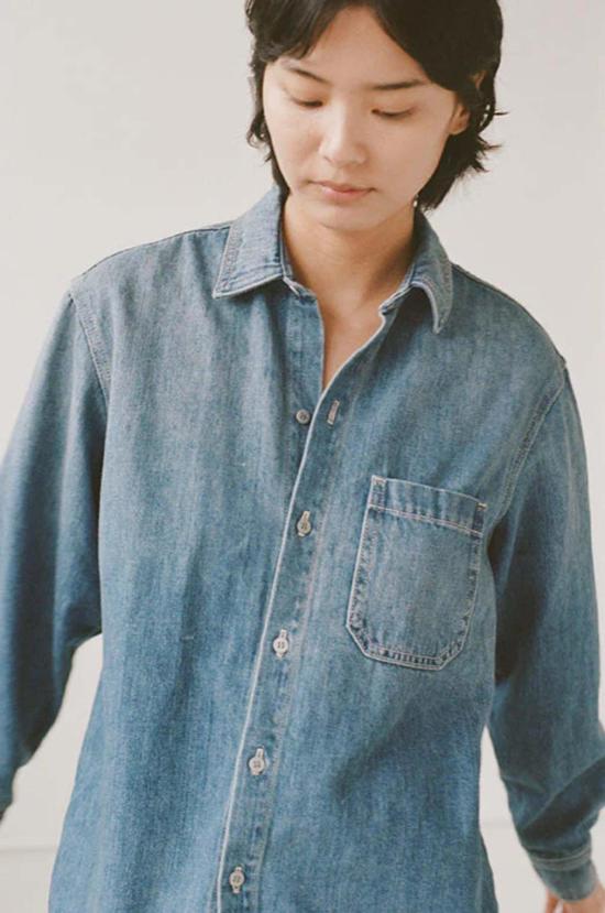 샤이나 모트 데님 셔츠 데님 포켓 셔츠 - SHAINA MOTE