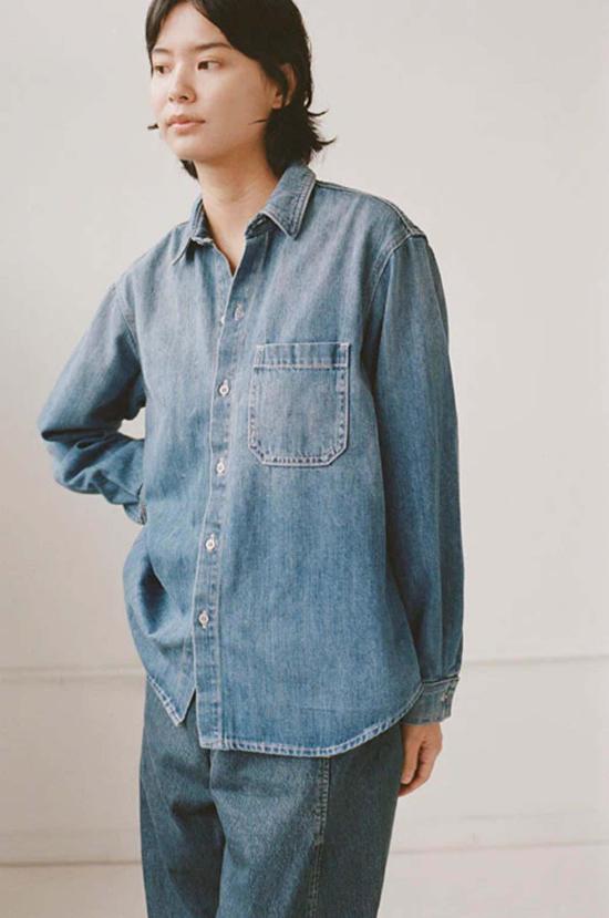  샤이나 모트 데님 셔츠 데님 포켓 셔츠 - SHAINA MOTE