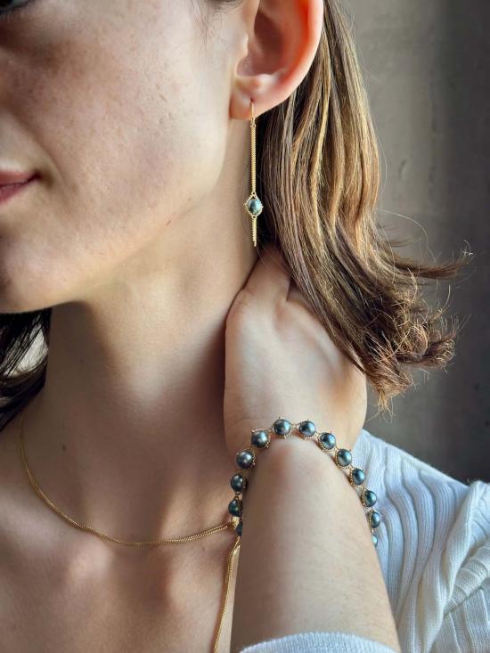  AMALI 이어링 아마리 블루 아코야 진주 드롭 귀걸이 18K 골드 - OTHER BRANDS