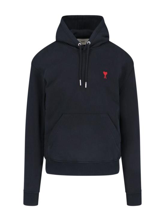  아미 긴팔 티셔츠 Ami Alexandre Mattiussi Ami De Coeur 후디 블랙