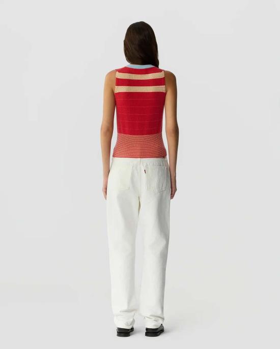  게스트 인 레지던스 스웨터 대학 스트라이프 조끼 - GUEST IN RESIDENCE