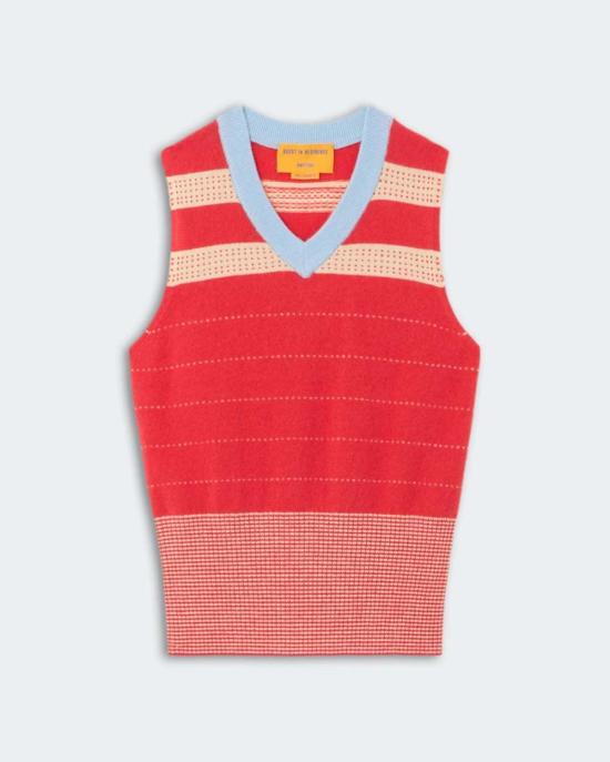  게스트 인 레지던스 스웨터 대학 스트라이프 조끼 - GUEST IN RESIDENCE