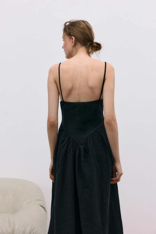  더뉴소사이어티 롱 원피스 뉴 소사이어티 리피아 드레스 미드나잇 블랙 - THE NEW SOCIETY