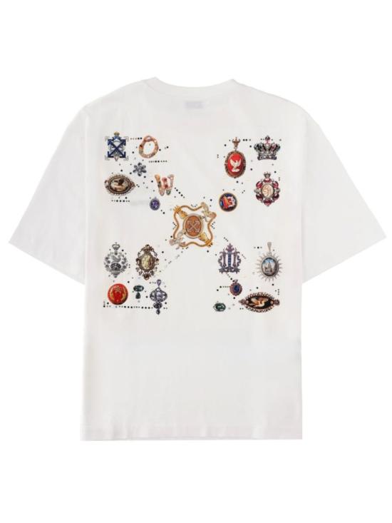  오프화이트 반팔 티셔츠 티셔츠 콘 로고 화이트 - OFF WHITE