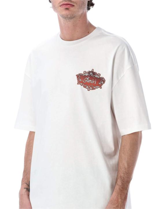 아미리 반팔 티셔츠 Amiri Chateau 크레스트 Maiolica 티셔츠 Avorio - AMIRI