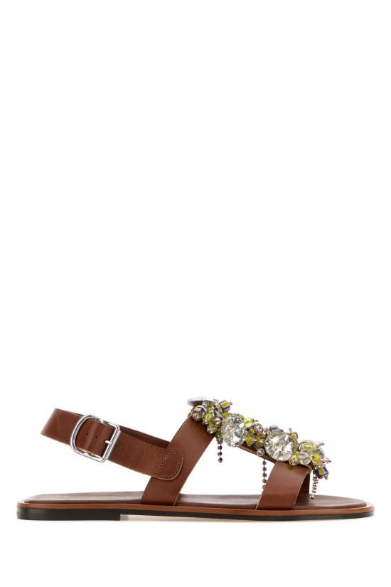  드리스 반 노튼 샌들 Dries Van Noten 카라멜 가죽  버건디