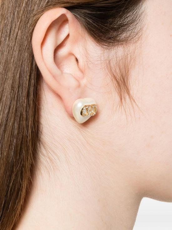  발렌티노 가라바니 이어링 V 로고 시그니처 진주 귀걸이 (골드) - VALENTINO GARAVANI