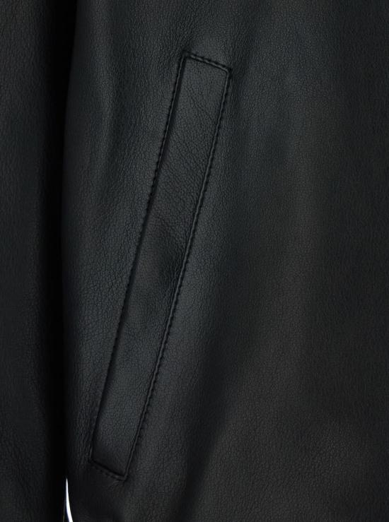  베르사체 가죽 자켓 앞여밈 하이넥 재킷 블랙 - VERSACE