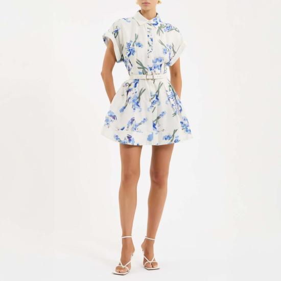  레베카 밸런스 숏 원피스 블루벨 메도우 미니 드레스 (플로럴)