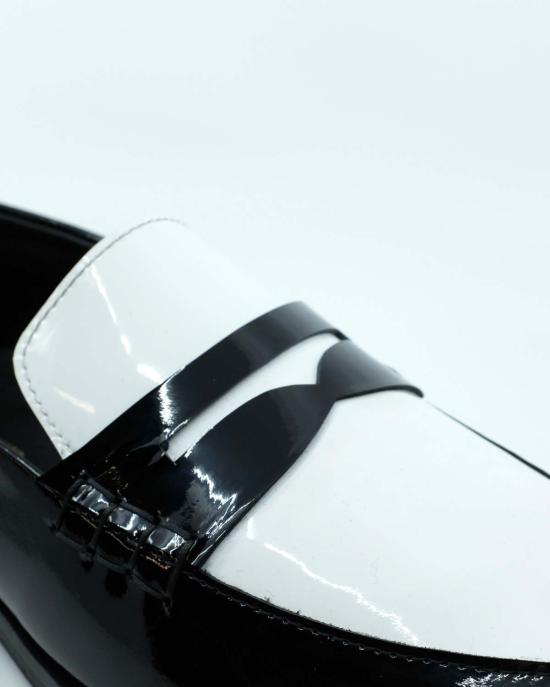  어니스트 더블유 베이커 드레스 슈즈 어니스트 W. 베이커 블랙 & 화이트 가죽 샤프 토 - ERNEST W. BAKER