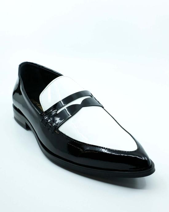  어니스트 더블유 베이커 드레스 슈즈 어니스트 W. 베이커 블랙 & 화이트 가죽 샤프 토 - ERNEST W. BAKER