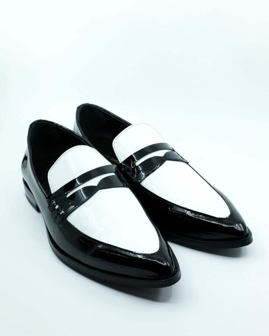  어니스트 더블유 베이커 드레스 슈즈 어니스트 W. 베이커 블랙 & 화이트 가죽 샤프 토 - ERNEST W. BAKER