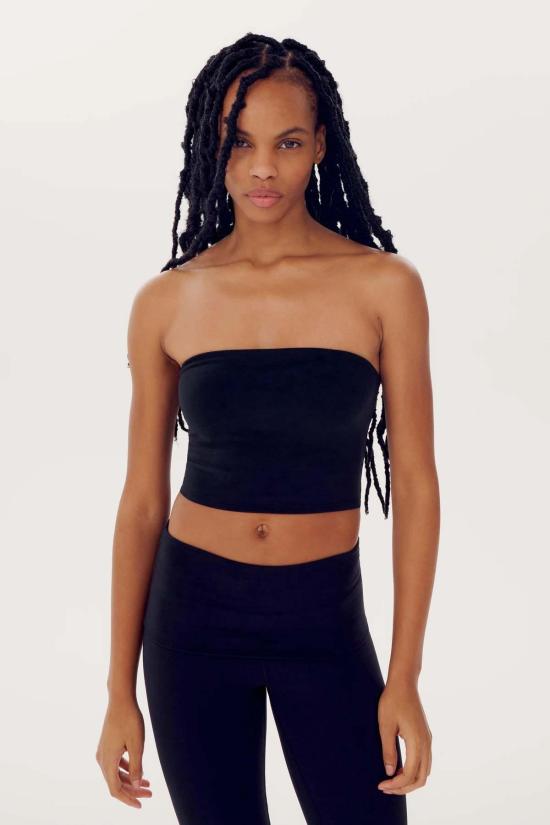  스플리츠 59 민소매 티셔츠 Splits 59 Hazel Airweight Crop Bandeau Black - SPLITS 59