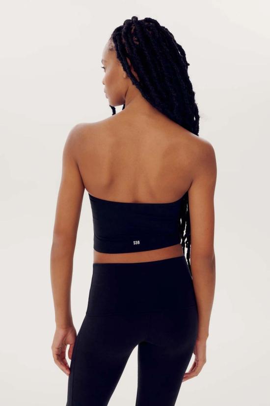  스플리츠 59 민소매 티셔츠 Splits 59 Hazel Airweight Crop Bandeau Black - SPLITS 59