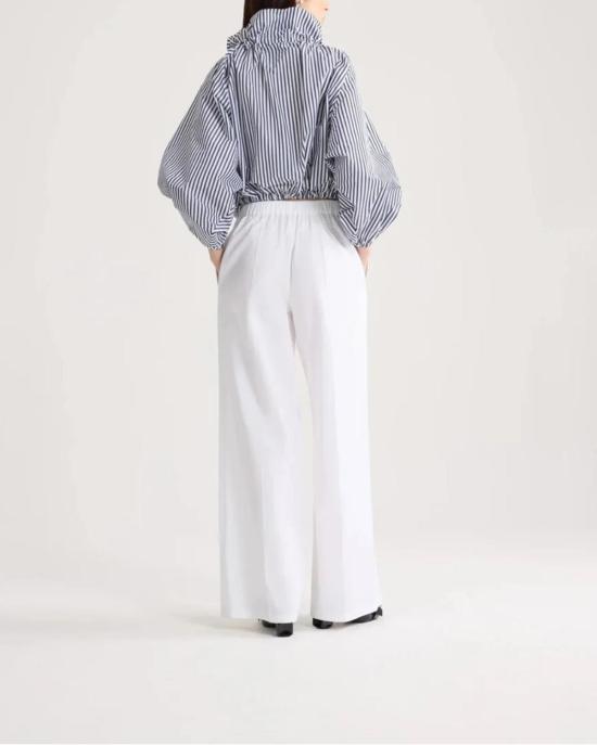  파투 블라우스 리사이클드 페일 롱 슬리브 크롭 탑 블루 - PATOU