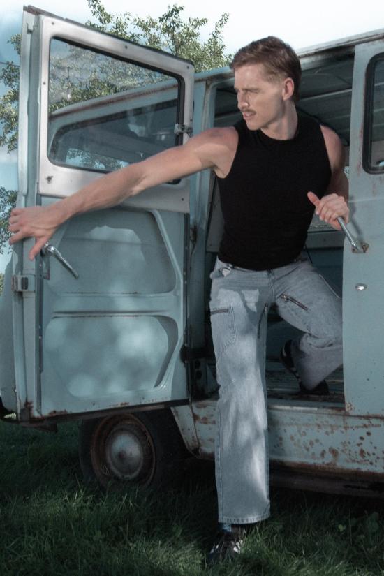  팡 뉴욕 민소매 티셔츠 팡 NYC 에센셜 러치드 조절 가능한 모크넥 탑 - FANG NYC