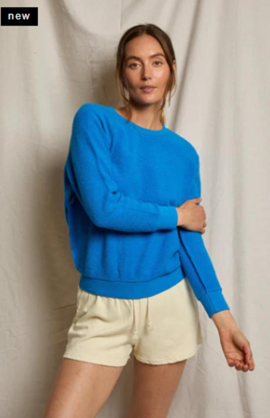  퍼펙트 화이트 티 스웨터 퍼펙트화이트티 지기 리버스드 플리스 크루넥 스웨트셔츠 코발트 - PERFECT WHITE TEE