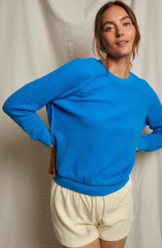  퍼펙트 화이트 티 스웨터 퍼펙트화이트티 지기 리버스드 플리스 크루넥 스웨트셔츠 코발트