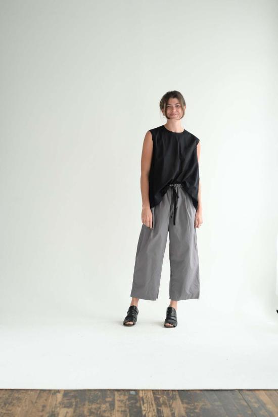  샤 크롭 팬츠 심플리 팬츠 미디엄 롱