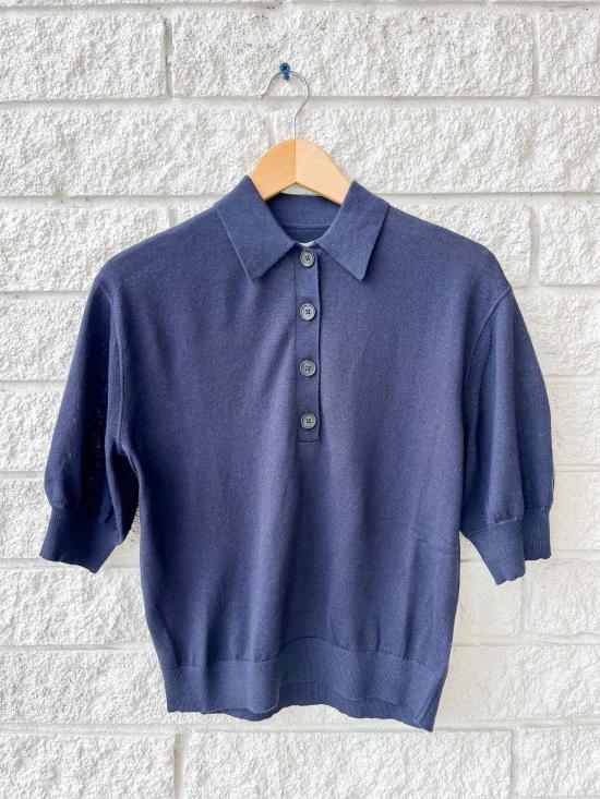  어피스 어파트 블라우스 Apiece Apart Oda Polo Midnight