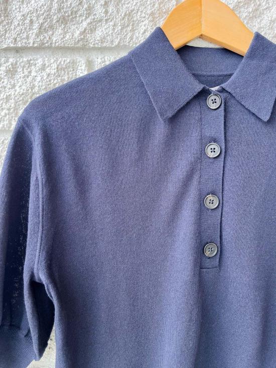  어피스 어파트 블라우스 Apiece Apart Oda Polo Midnight - APIECE APART