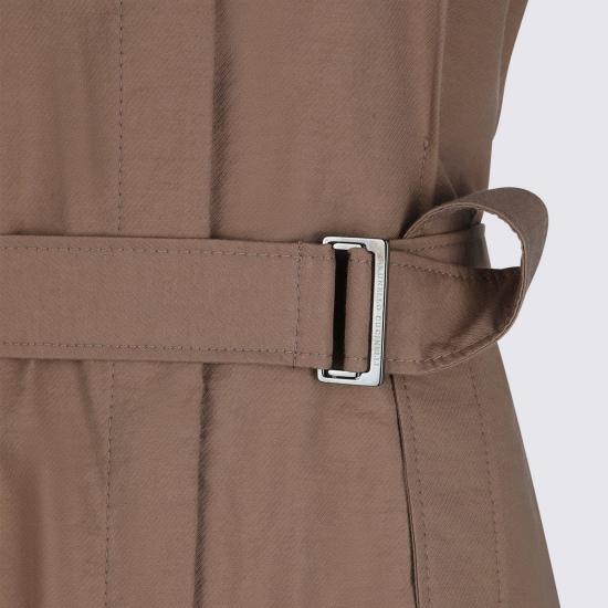  브루넬로 쿠치넬리 롱 원피스 브라운 코튼 드레스 - BRUNELLO CUCINELLI