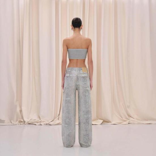  하이쿠레 데님 팬츠 위노나 진스 핑크 스네이크 - HAIKURE