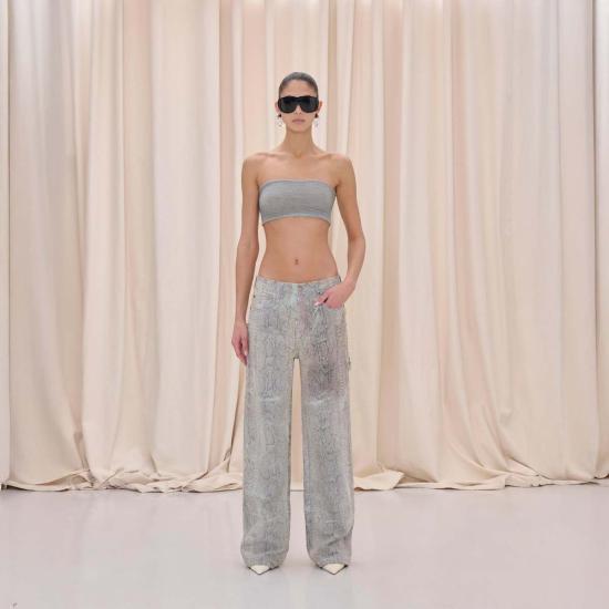  하이쿠레 데님 팬츠 위노나 진스 핑크 스네이크