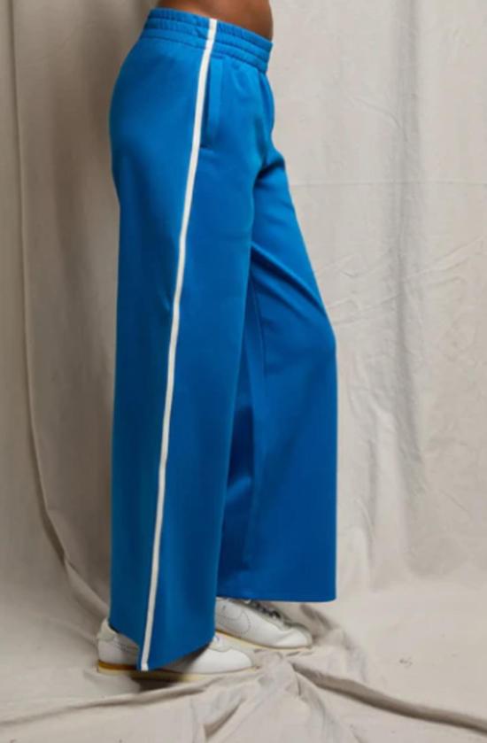  퍼펙트 화이트 티 트레이닝/조거 팬츠 퍼펙트화이트티 미코스 트래블 와이드 레그 스트라이프 팬츠 코발트 - PERFECT WHITE TEE