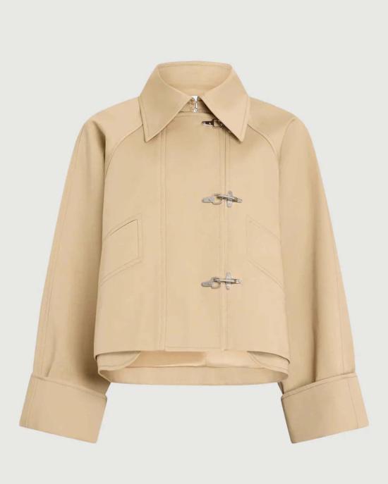  파투 자켓 유기농 면 오버사이즈 반바지 파카 브라운