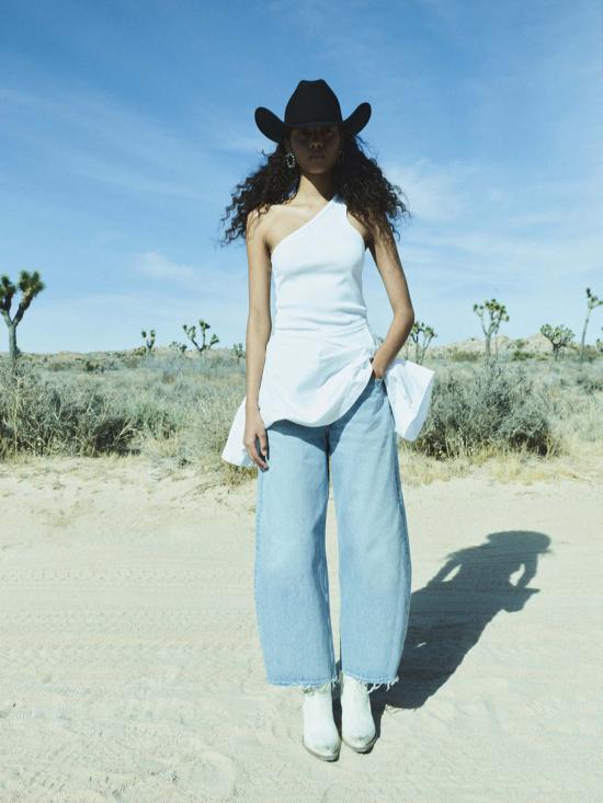  에이골디 데님 팬츠 아골드 로우 커브 프레이 진 포스