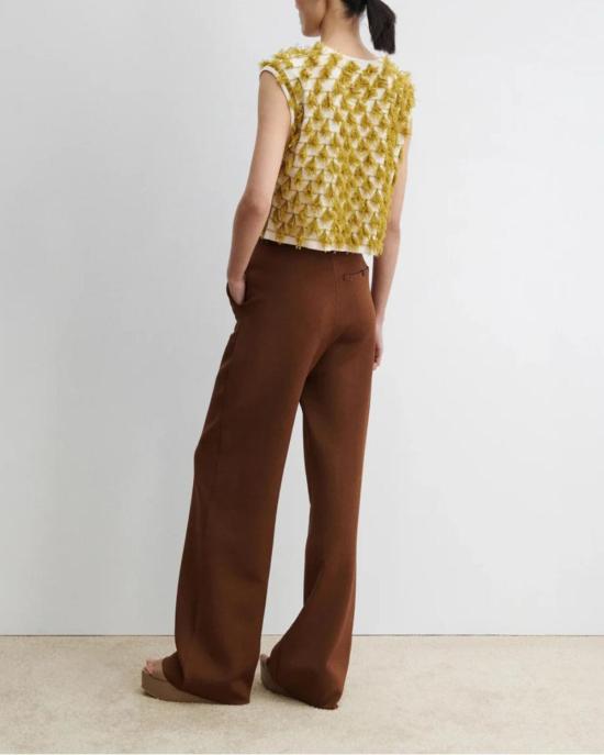  레이첼 코미 민소매 티셔츠 해즐릿 탑 플로트 크림/머스타드 - RACHEL COMEY