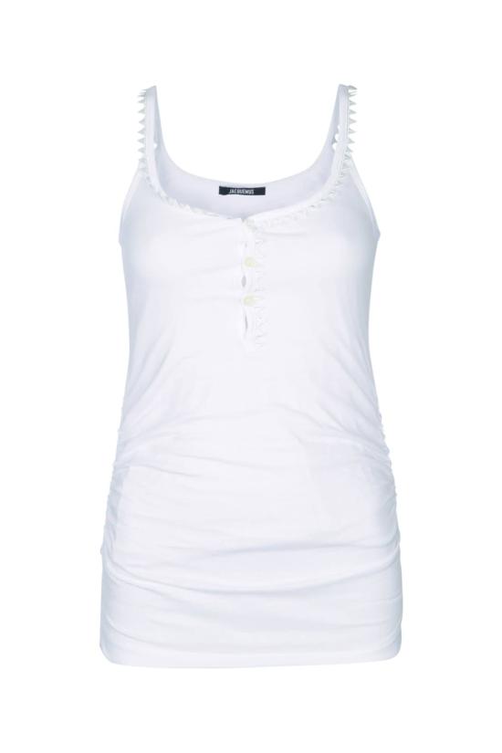  자크뮈스 민소매 티셔츠 르 드바르되르 클라벨라 탑 화이트