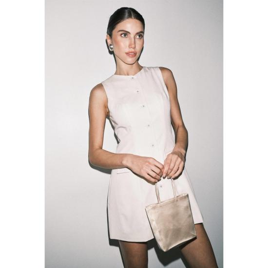  Loucia 숏 원피스 루시아 레노어 버튼 앞 여밈 민소매 미니 드레스